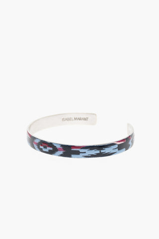 Open Bangle Bracelet with Multicolored Pattern