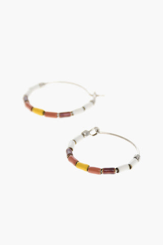 COLOR STRIPE Earrings with Clasp Closure