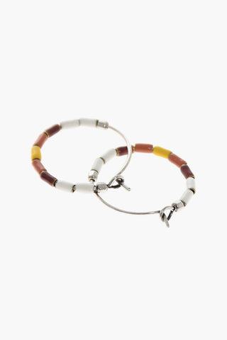 COLOR STRIPE Earrings with Clasp Closure