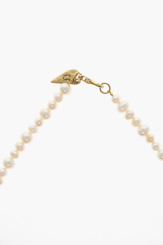 Beaded Necklace with Glass Pendant