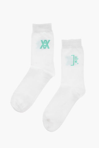 Elasticated Long Socks with Logo Print
