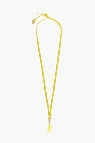 Collana in Suede con Pendente in Vetro e Nodo