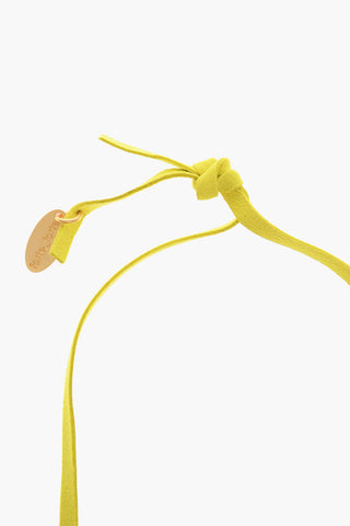 Suede Necklace with Glass Pendant and Knot