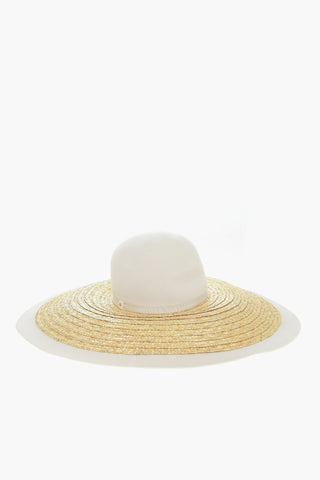 Maxi Cappello Cartwheel in Rafia e Feltro