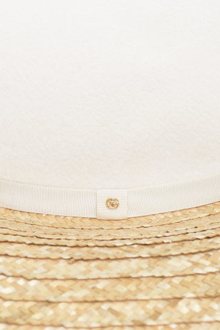 Maxi Cappello Cartwheel in Rafia e Feltro