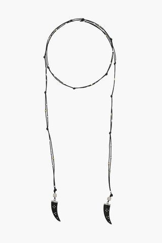 Wrap Necklace with Buffalo Horn Pendants
