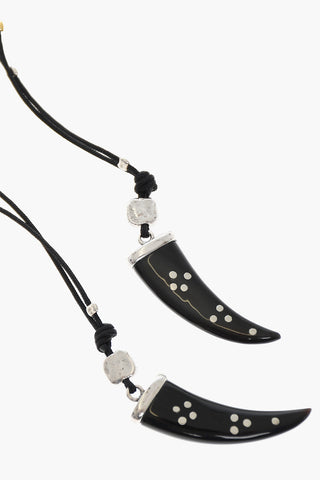 Wrap Necklace with Buffalo Horn Pendants