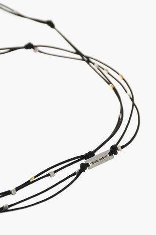 Wrap Necklace with Buffalo Horn Pendants