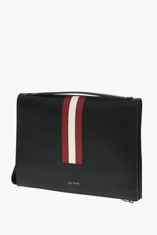 Saffiano Leather Barrel Bag with Contrast Band