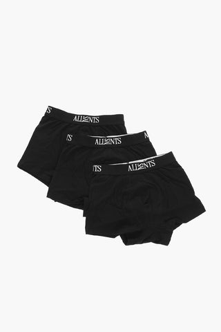 Set 3 Paia di Boxer in Cotone Stretch con Logo a Contrasto