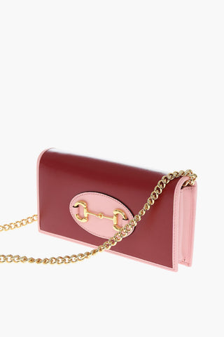 Leather HORSEBIT 1995 Wallet with Removable Chain Shoulder Strap