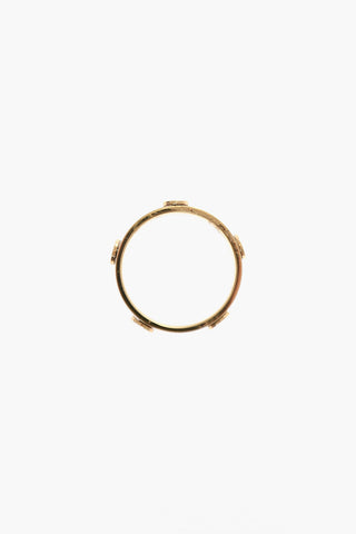 Anello Smaltato con Dettagli Dorati