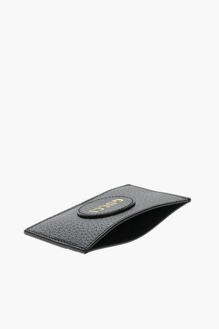 Portacarte in Pelle con Logo Dorato