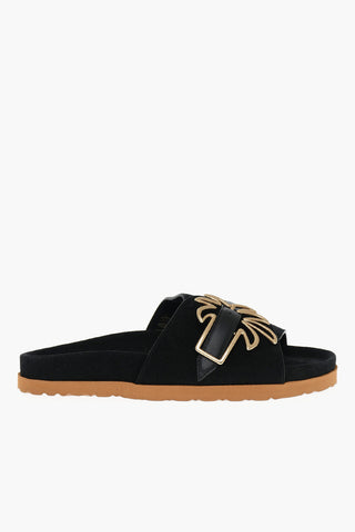 Suede Sandals with Maxi Buckle Decorative