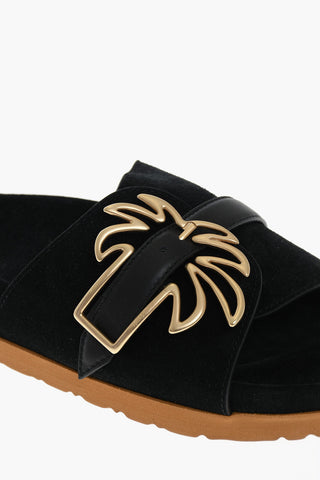 Suede Sandals with Maxi Buckle Decorative