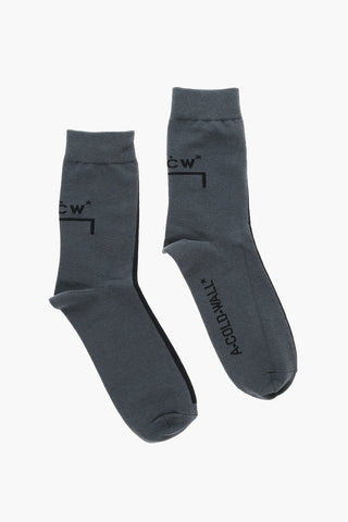 Cotton Blend Socks with Embroidered Logo