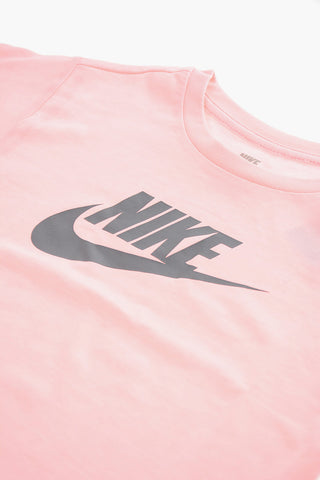 T-Shirt Girocollo con Stampa Logo a Contrasto