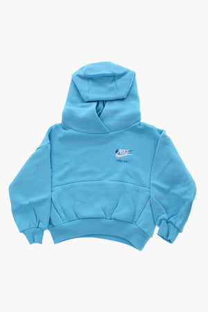 Einfarbiger Hoodie aus Baumwollfrottee