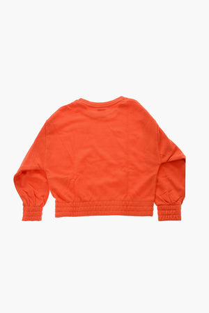 Rundhals-Sweatshirt Einfarbig Mit Erhabenen Prints