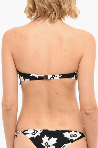 Bikini Bandeau Bra with Monogram Print
