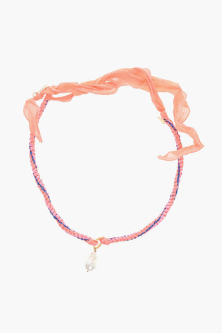 Collana in Nastro MY JEWEL Fluo con Pendente Perlina