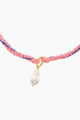 Collana in Nastro MY JEWEL Fluo con Pendente Perlina