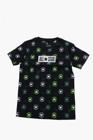 ALL STAR CHUCK TAYLOR Crew Neck T-Shirt with All-Over Logo Print