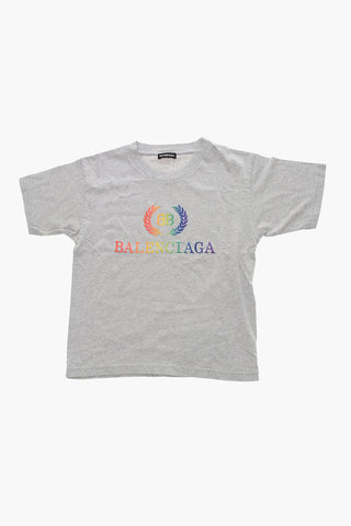 T-Shirt Girocollo con Logo Ricamato