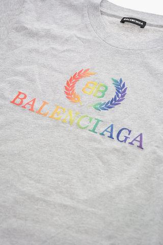 T-Shirt Girocollo con Logo Ricamato