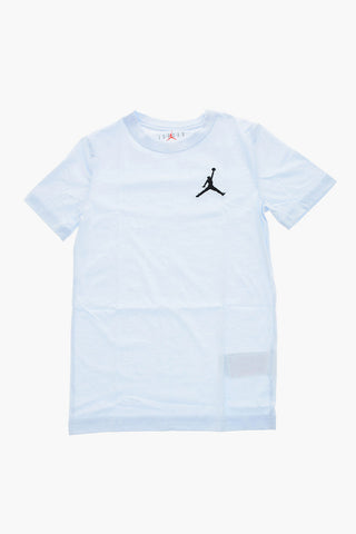 AIR JORDAN Solid Color Crew-Neck T-shirt with Embroidery Logo