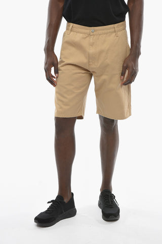 Shorts in Twill di Cotone con Bottone Argentato