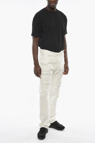Distressed ALTAR Denims with Lace and Crystal Details