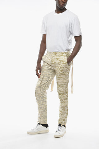 Camouflage Cargo Pants with Industrial Belt