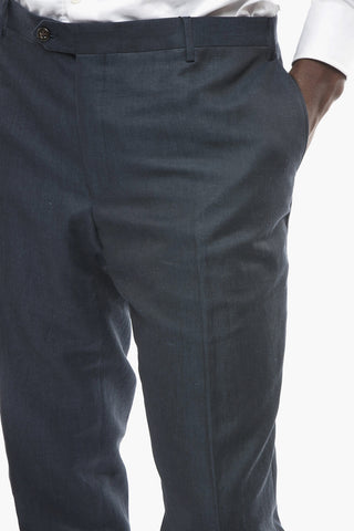 Pantaloni in Misto Lino ACADEMY con Tasche a Filo