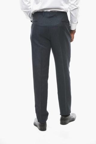 Pantaloni in Misto Lino ACADEMY con Tasche a Filo