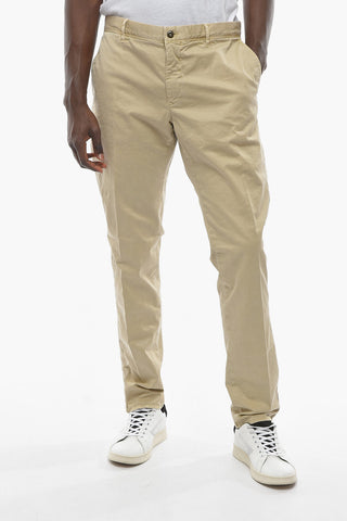 Mid-Waist Cotton Stretch Pants