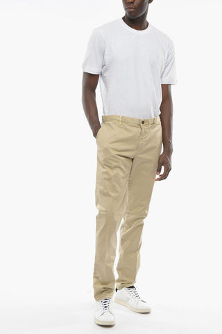 Mid-Waist Cotton Stretch Pants