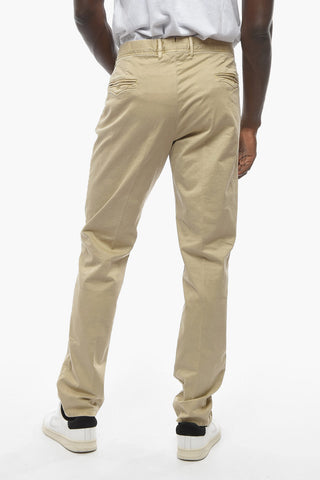 Mid-Waist Cotton Stretch Pants