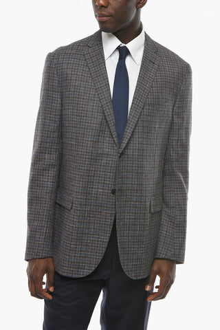 Virgin Wool GATE Gingham Patterned Blazer