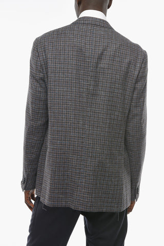 Virgin Wool GATE Gingham Patterned Blazer