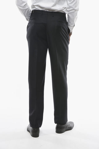 Pantaloni in Lana Vergine con Piega