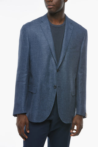 Linen and Wool-blend GATE Blazer with Flap Pockets