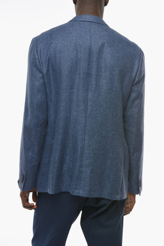 Linen and Wool-blend GATE Blazer with Flap Pockets