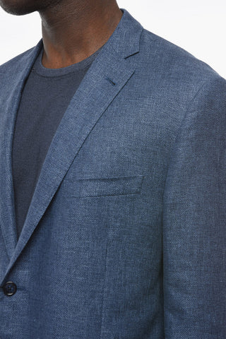 Linen and Wool-blend GATE Blazer with Flap Pockets