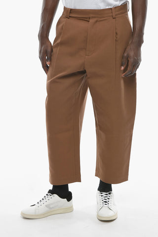 Wide Leg Single-Pleat Pants