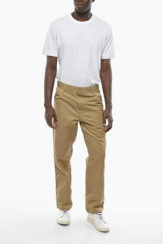 Pantaloni Relaxed in Twill di Cotone con Taschino
