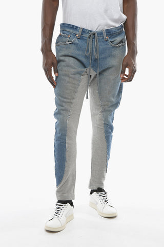 Jeans in Doppio Tessuto con Dettaglio in Jersey