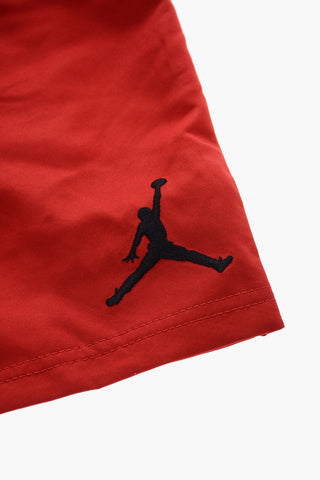 AIR JORDAN Solid Color Shorts with Embroidered Contrasting Logo