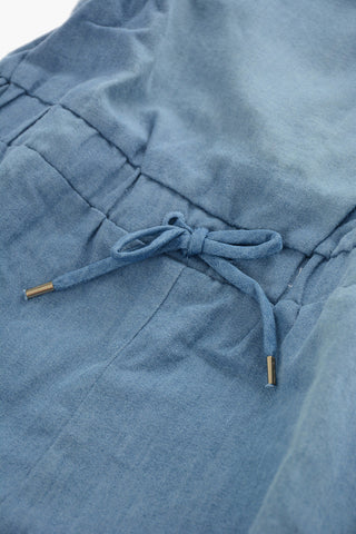 Frill Sleeve Denim Jumpsuit