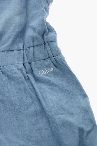 Frill Sleeve Denim Jumpsuit
